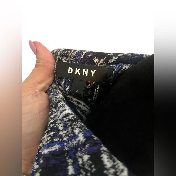 NWOT DKNY TWEED PRINTED‎ ASYMMETRICAL BUTTON PLAID BUSINESS DRESS WOMENS SIZE 2 - Picture 13 of 14